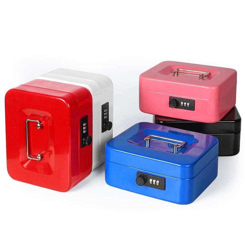 Jssmst Cash Box with Money Tray and Combination Lock - Secure Medication Lock Box for Home and Office Use, 7.87'' x 6.3'' x 3.54'' - Durable and Reliable Security Solution - Image 5